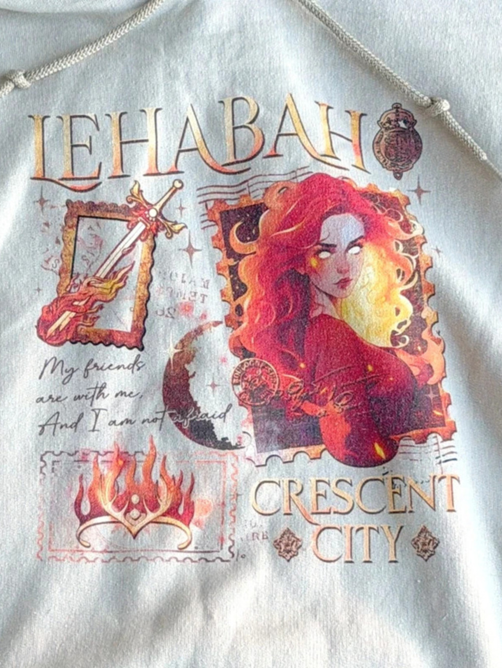 XL Womens Hoodie Crescent City Lehabah Graphic Pullover